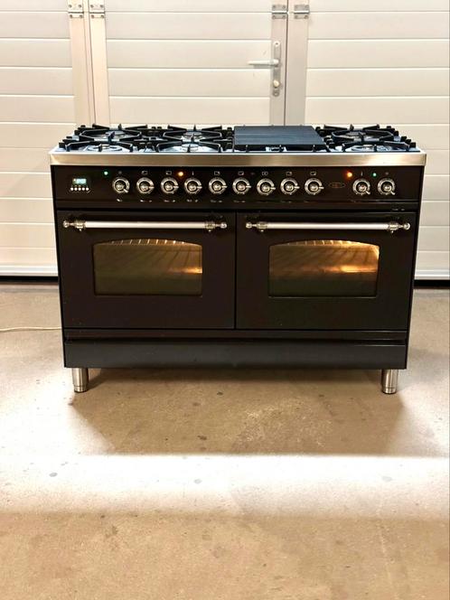 Poêle Boretti anthracite 120 cm, Electroménager, Cuisinières, Comme neuf, Autoportant, 5 zones de cuisson ou plus, 85 à 90 cm