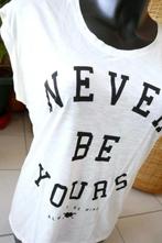 message T-shirt: never be yours always be mine, Wit, Ophalen of Verzenden, Only, Maat 56/58 (XL)