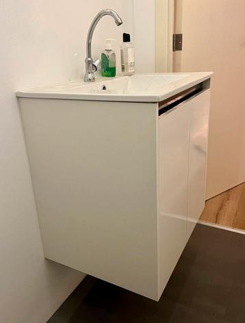 Wastafelkast toiletmeubel wit, Enlèvement, Comme neuf, Meuble lavabo