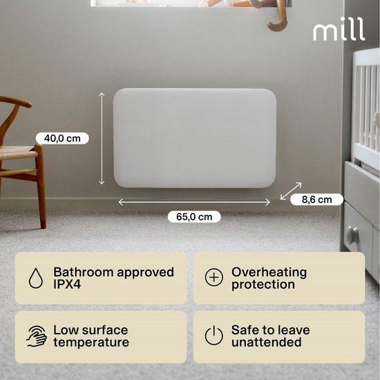 Elektrisch Verwarmingspaneel, merk MILL 600W, WIFI mogelijk, Doe-het-zelf en Bouw, Verwarming en Radiatoren, Zo goed als nieuw
