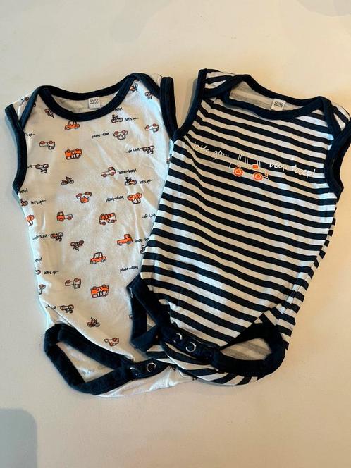 Set van 2 rompers zonder mouwen – Maat 50/56, Kinderen en Baby's, Babykleding | Maat 50, Zo goed als nieuw, Ophalen of Verzenden