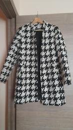 H&M lange jas met pied-de-poule, Kleding | Dames, Jassen | Winter, Ophalen, H&M, Overige kleuren, Maat 36 (S)