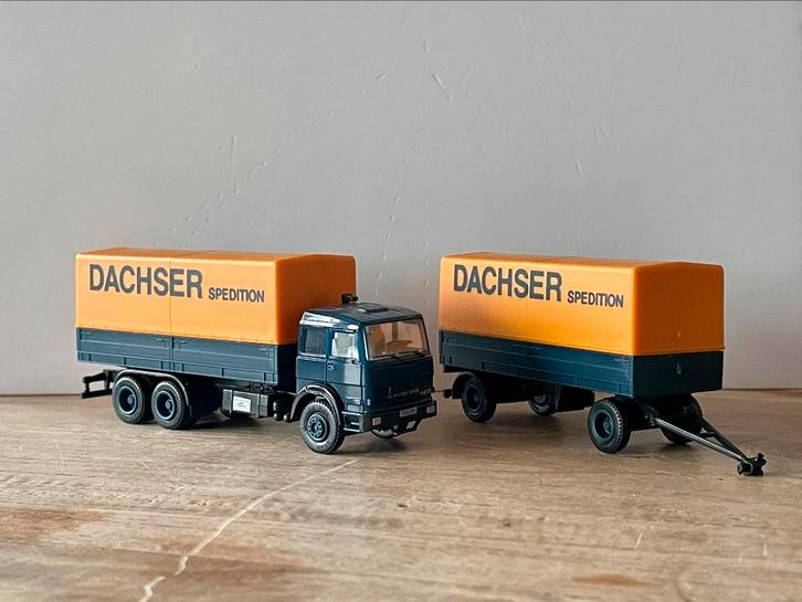 Herpa Iveco Magirus DACHSER combi 1/87, Hobby en Vrije tijd, Modelauto's | 1:87, Zo goed als nieuw, Bus of Vrachtwagen, Herpa