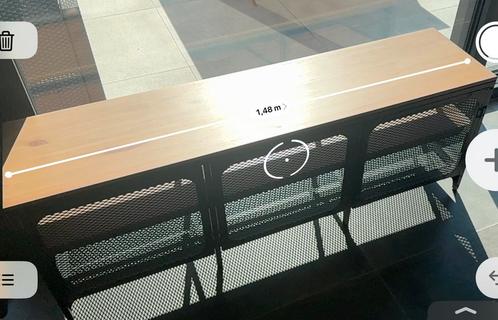 Meuble tv industriel bois et métal, Computers en Software, NAS, Zo goed als nieuw, Ophalen