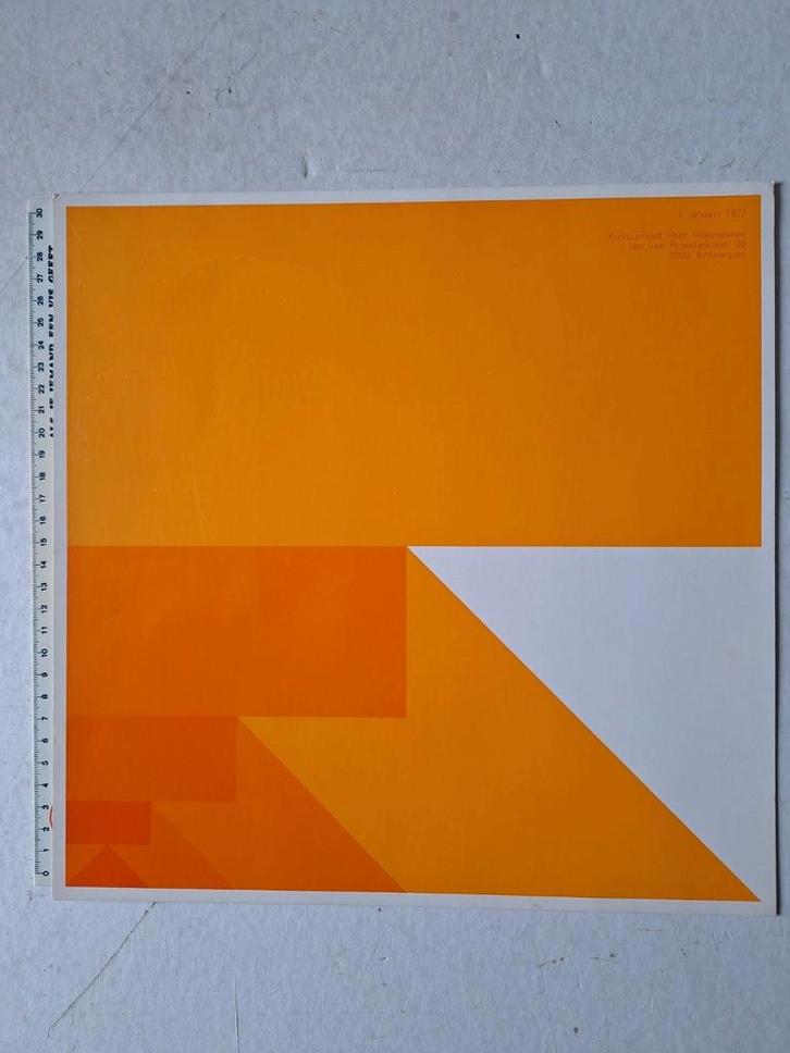 Prent met geometrische compositie uit 1972, Antiek en Kunst, Kunst | Litho's en Zeefdrukken, Ophalen of Verzenden