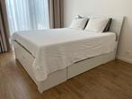 Queen bed 160x200 with 4 storage drawers, Ophalen, Gebruikt, Wit, Steigerhout