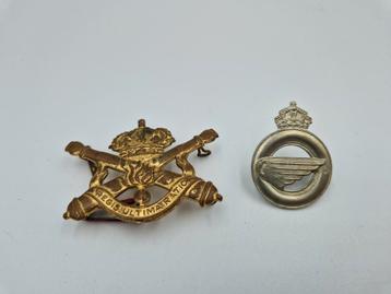 2x mutsteken kepie badge Belgisch leger, Ophalen of Verzenden