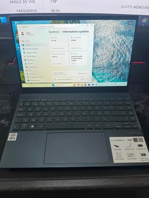 Asus zenbook 13 pouce, Computers en Software, Windows Laptops, Gebruikt, 13 inch, SSD, Minder dan 2 Ghz, 8 GB, Azerty, Ophalen