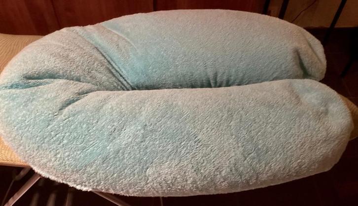 Zwangerschapskussen met lichtblauwe, wasbare overtrek, Kinderen en Baby's, Babyvoeding en Toebehoren, Gebruikt, Voedingskussen