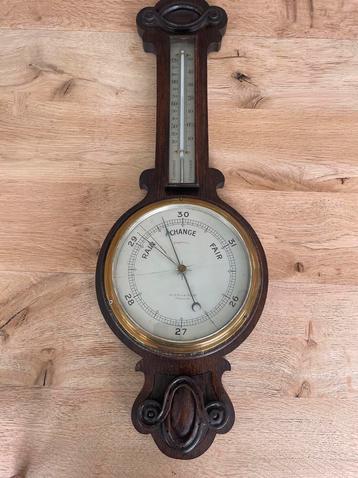 19de eeuwse Barometer/thermometer 'A.E Coe & Son’ (Zemst) beschikbaar voor biedingen