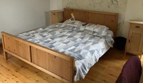 2-persoonsbed incl lattenbodem, 2x nachtk en 2x kast, Huis en Inrichting, Slaapkamer | Bedden, Gebruikt, Tweepersoons, 160 cm