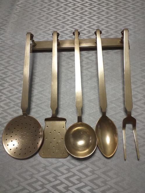 Koperen keukenset en bedwarmer, Antiek en Kunst, Antiek | Brons en Koper, Koper, Ophalen of Verzenden