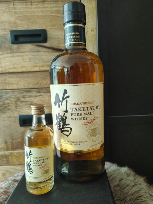 Nikka Taketsuru Pure Malt Miniature 50ml New Lable (new bott, Verzamelen, Wijnen, Nieuw, Overige typen, Overige gebieden, Vol