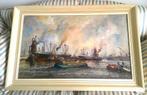 Bedrijvigheid in Rotterdamse haven - Wim Bos (1906-1974), Ophalen of Verzenden