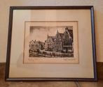 Ets 'Graslei'  van A.J. Van Hoecke in mooie kader., Ophalen