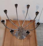 Kandelaar staal mét 8 kaarsen, Maison & Meubles, Accessoires pour la Maison | Bougeoirs & Bougies, 25 à 50 cm, Chandelier, Enlèvement