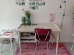 Witte houten bureau, Ophalen, Gebruikt, Bureau