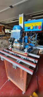 scharnier en rijboor machinne  bleu max hetich, Doe-het-zelf en Bouw, Ophalen, Zo goed als nieuw, Scharnier