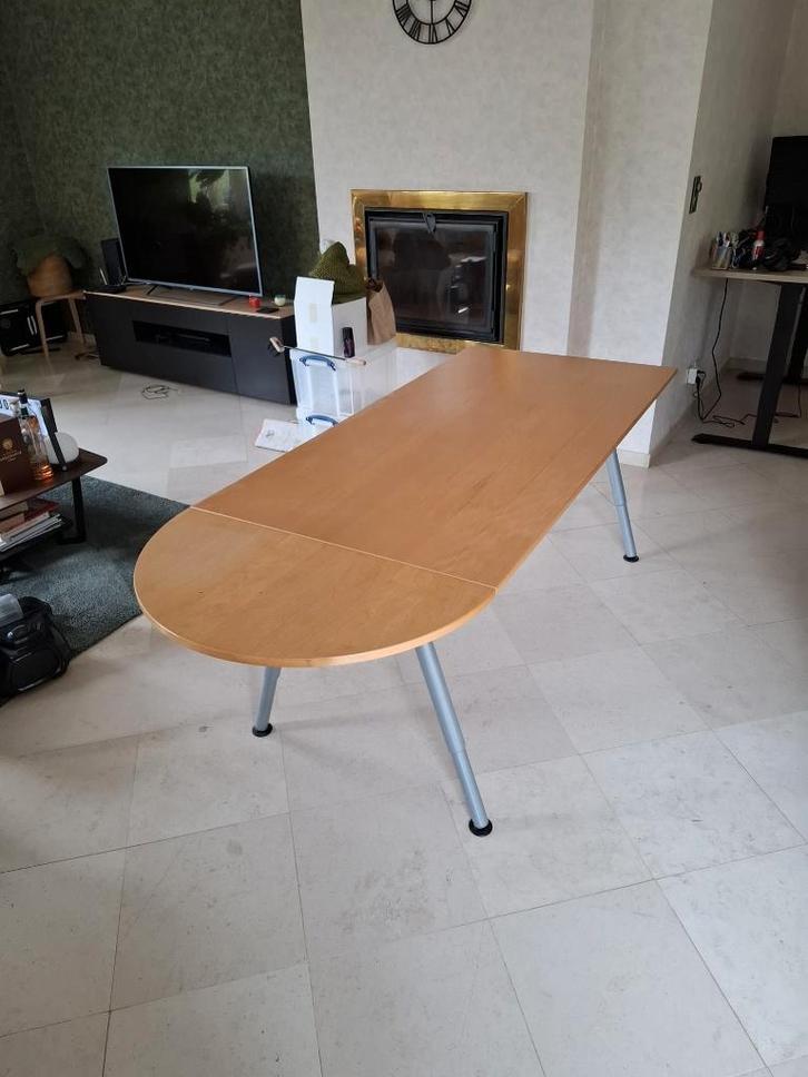 bureau 2 stukken 160 cm + 40cm ronding, Huis en Inrichting, Bureaus, Gebruikt, Bureau, Ophalen