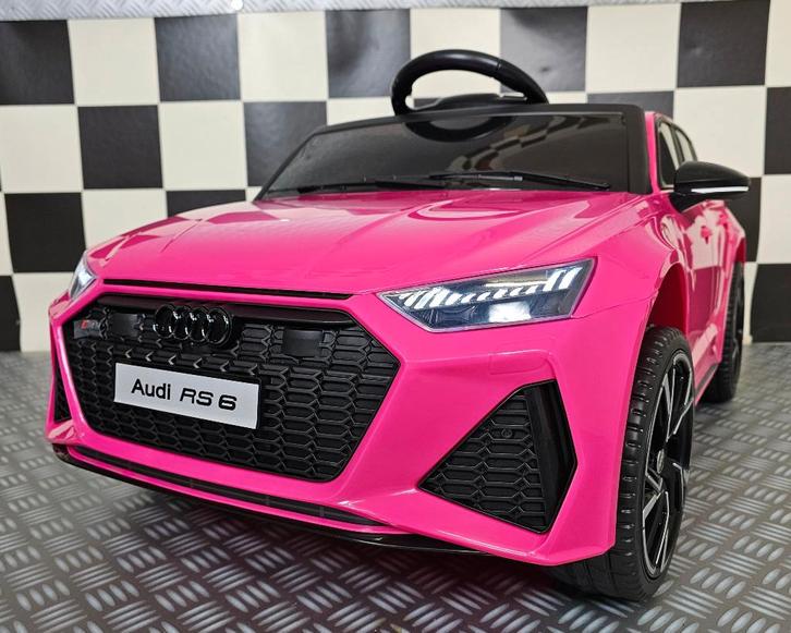 Kinderauto Audi RS6 - soft start - leren zit - met RC, Kinderen en Baby's, Speelgoed |Speelgoedvoertuigen, Nieuw, Afstandsbediening
