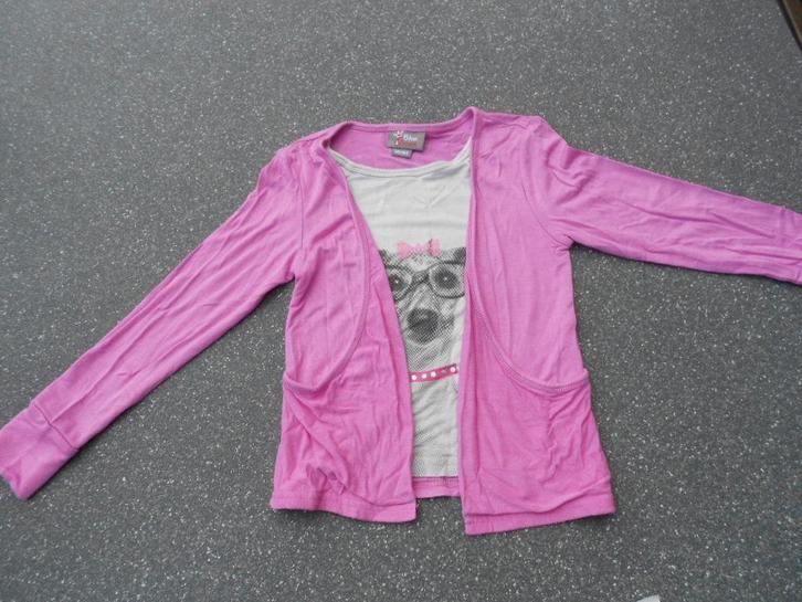 t-shirt met jasje vast aan elkaar mt 98, Kinderen en Baby's, Kinderkleding | Maat 98, Gebruikt, Meisje, Shirt of Longsleeve, Ophalen of Verzenden