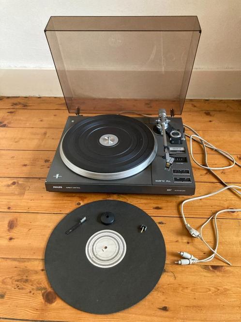 Philips 887 vintage platenspeler quartz PLL 22 AF887 zwart, Audio, Tv en Foto, Platenspelers, Zo goed als nieuw, Platenspeler