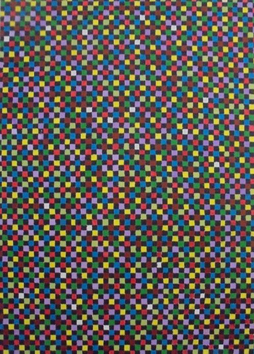olieschilderij abstract KUBUS (50x70cm), Antiek en Kunst, Kunst | Schilderijen | Abstract, Ophalen of Verzenden