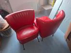 deux chaises de salon vintage de style Mid-Century Modern av, Huis en Inrichting, Fauteuils, Ophalen, Kunststof, Gebruikt, Minder dan 75 cm