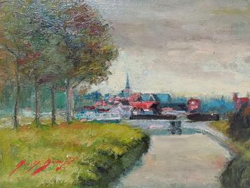 Kleine schilderijtjes 24x30 "Bos en groen" M.VAN DEN BEMPT beschikbaar voor biedingen