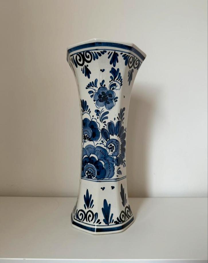 Authentieke handbeschilderde Delfts Blauwe vaas, Antiek en Kunst, Antiek | Vazen, Ophalen