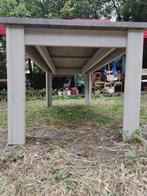 Middelgrijze en zwarte tafel, Huis en Inrichting, Ophalen, Gebruikt