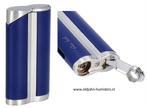 SAS27 ADORIN  SIGAARAANSTEKER  JETFLAME BLUE/ SILVER + BOOR, Verzenden, Nieuw, Aansteker