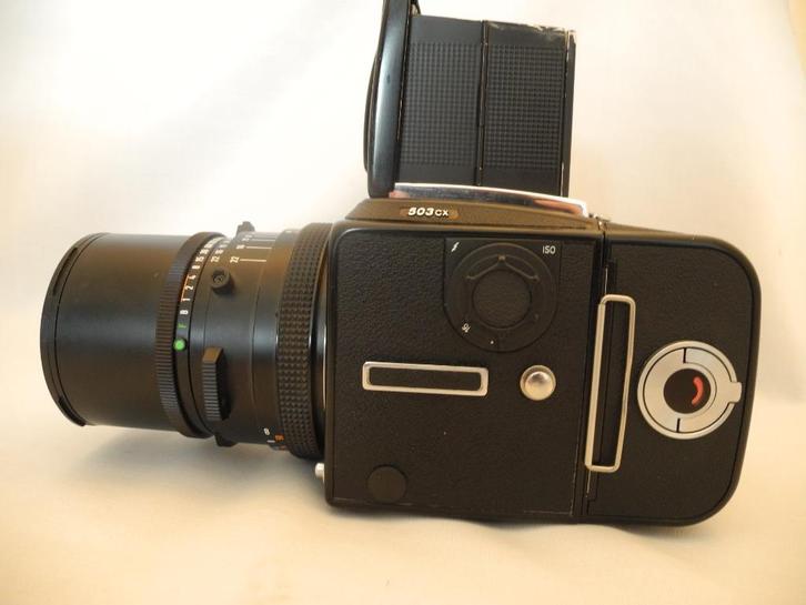 Hasselblad 503CX, Distagon 4/50, Sonnar 4/150, Audio, Tv en Foto, Fotocamera's Analoog, Zo goed als nieuw, Spiegelreflex, Overige Merken