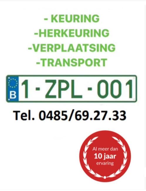 Z Plaat - Keuring - Region Vilvoorde - Zemst - Grimbergen, Diensten en Vakmensen, Verhuur | Auto en Motor, Aanhangwagen, Personenauto