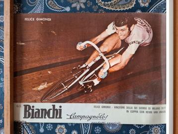 Photo affiche FELICE GIMONDI cyclisme piste 50x35cm, Enlèvement ou Envoi, Comme neuf