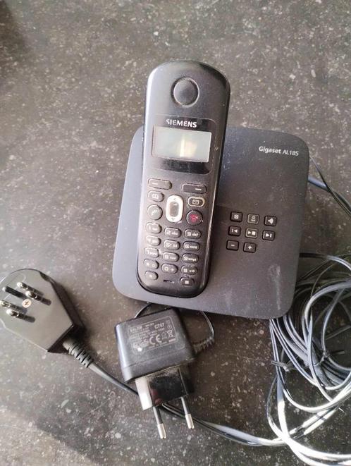 Draadloze telefoon Siemens Gigaset AL185 + antwoordapparaat, Télécoms, Téléphones fixes | Combinés & sans fil, Utilisé, 1 combiné