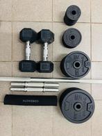 Set halterschijven + dumbbells + halterstang, Ophalen, Zo goed als nieuw, Halterschijven