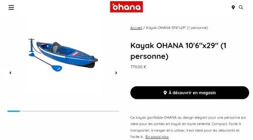 Kayak Ohana Nieuw 1 zitplaats Nieuwprijs 779€, Watersport en Boten, Kano's