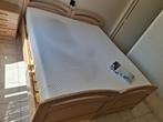 Bed met nachtkast, Ophalen, Gebruikt, Bruin, Tweepersoons
