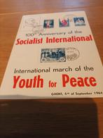 Souvenirkaartje 100 jaar Socialistische international Youth, Ophalen of Verzenden, Gestempeld