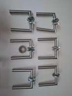 6 inoxe deurklinken, Ophalen, Zo goed als nieuw, Inox, Klink of Kruk