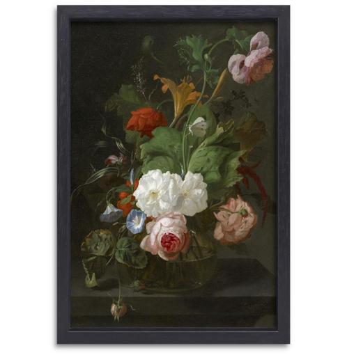 Bloemen in een glazen vaas - Rachel Ruysch canvas + baklijst, Huis en Inrichting, Woonaccessoires | Schilderijen, Tekeningen en Foto's