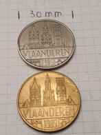 2 penningen van Vlaanderen 1985, Postzegels en Munten, Ophalen of Verzenden