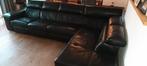 Canapé d'angle avec fauteuil inclinable électrique (cuir noi, Maison & Meubles, Enlèvement, Utilisé, Cuir