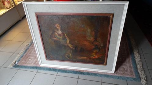 Jules Van de Veegaete (1886-1960) moeder en kind, Antiek en Kunst, Kunst | Schilderijen | Klassiek, Ophalen