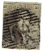 Timbre Belgique OBP n 1b brun noir (Post-0030), Enlèvement ou Envoi, Chefs d'Etat, Affranchi, Timbre-poste