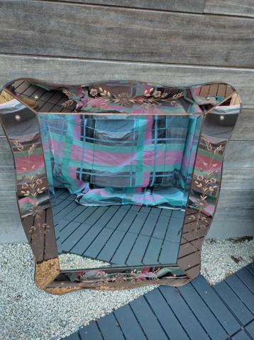 Vintage spiegel 2-kleurig uniek, Antiek en Kunst, Curiosa en Brocante, Ophalen