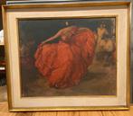 Clemente De Rode Jurk Tindersticks vintage kitsch, Antiek en Kunst, Kunst | Schilderijen | Klassiek, Ophalen