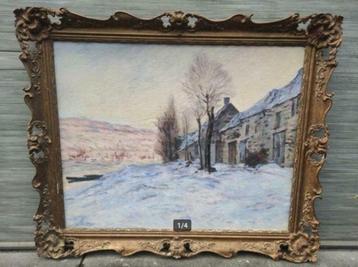 huile sur toile maroufle paysage enneigé beschikbaar voor biedingen