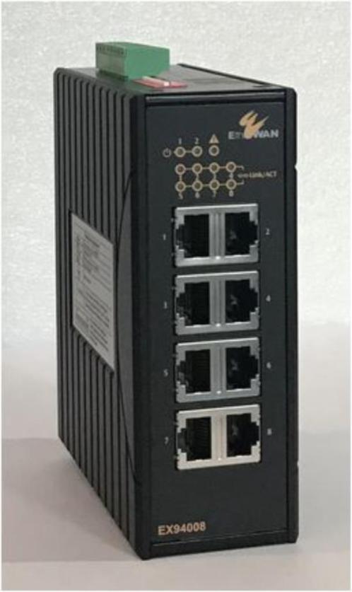 8-port Industrial Unmanaged Switch 10/100 Mbps, Din Rail, Computers en Software, Netwerk switches, Nieuw, Ophalen of Verzenden